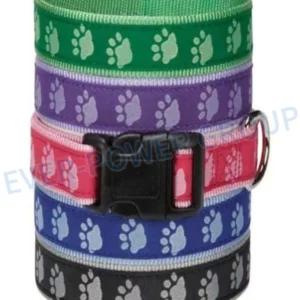 Nylon Webbing Printed Dog Cat Collar Adjustable Plastic Buckle Metal Ring Pet Outdoor Gear